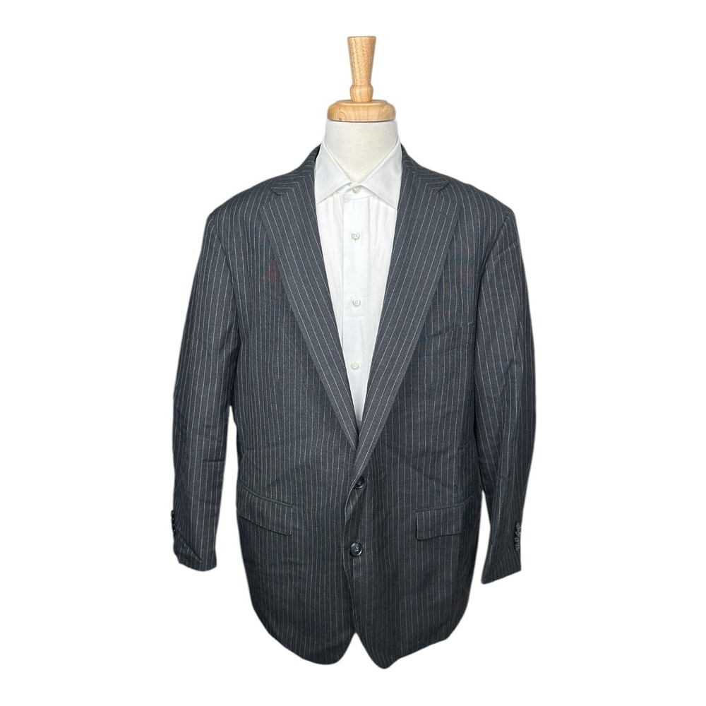 Suit Supply Gray Striped Lazio Dugdale Bros Huddersfield Wool Sportcoat 52S